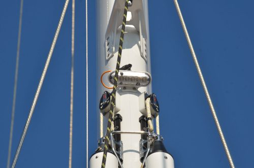Close up of Mast Lighting on Superyacht