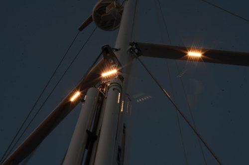 Mast Lighting Close-up on Superyacht