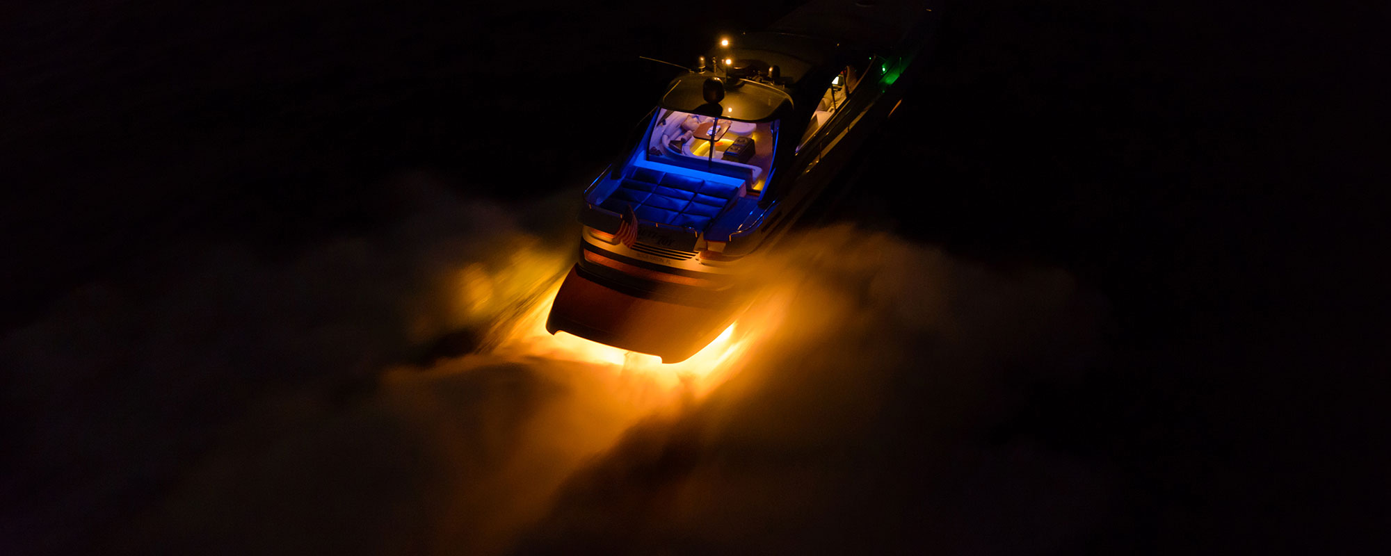 boat using an orange led light