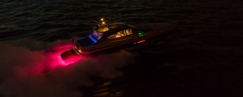 Boat using a pink led light