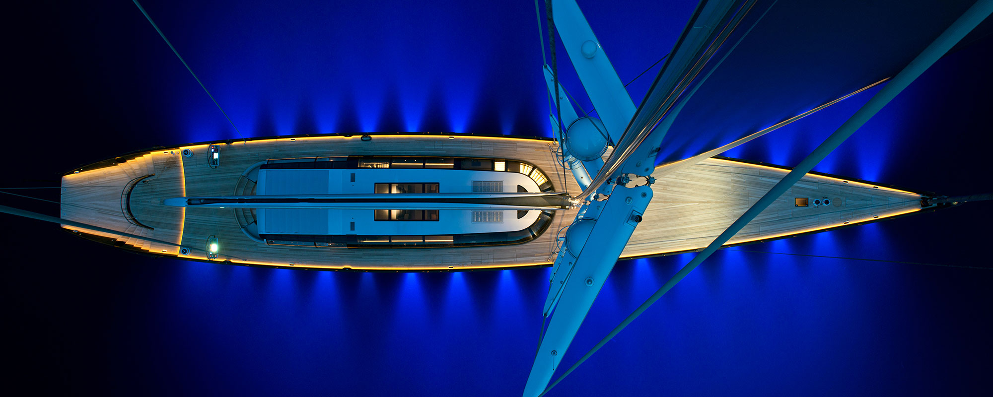 Boat using dark blue led lights