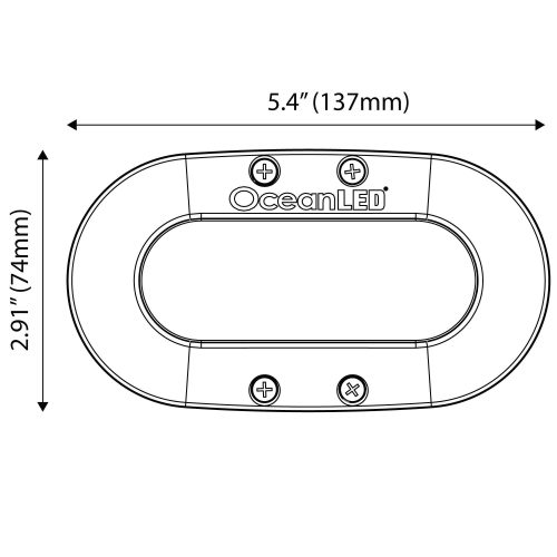 OceanLED X Series X4 Underwater LED Light Dimensions