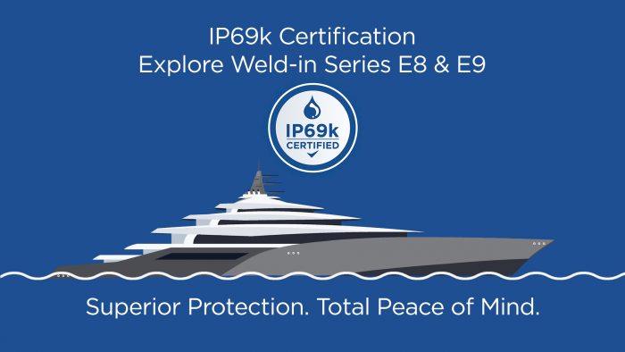IP69k Certification for Explore Weld-in Series E8 & E9