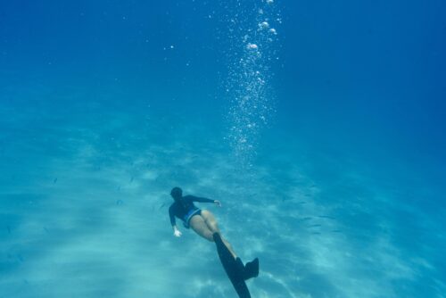View from underwater camera. OceanLED Superyacht Camera.